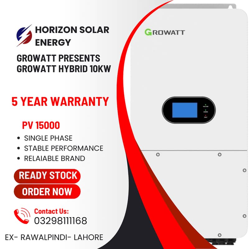 GROWATT 10KTL HYBRID PV15000 INSTOCK NOW 1