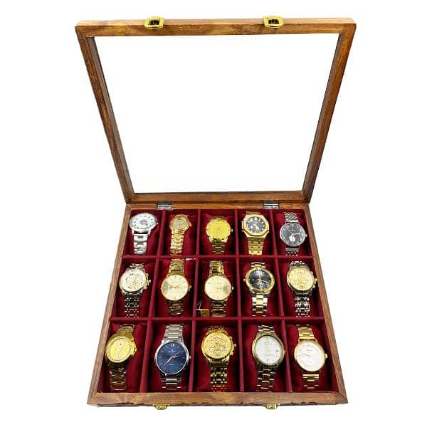 Wooden Watch Box 15 Watches 1