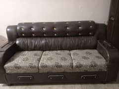 6 seater leather sofa set