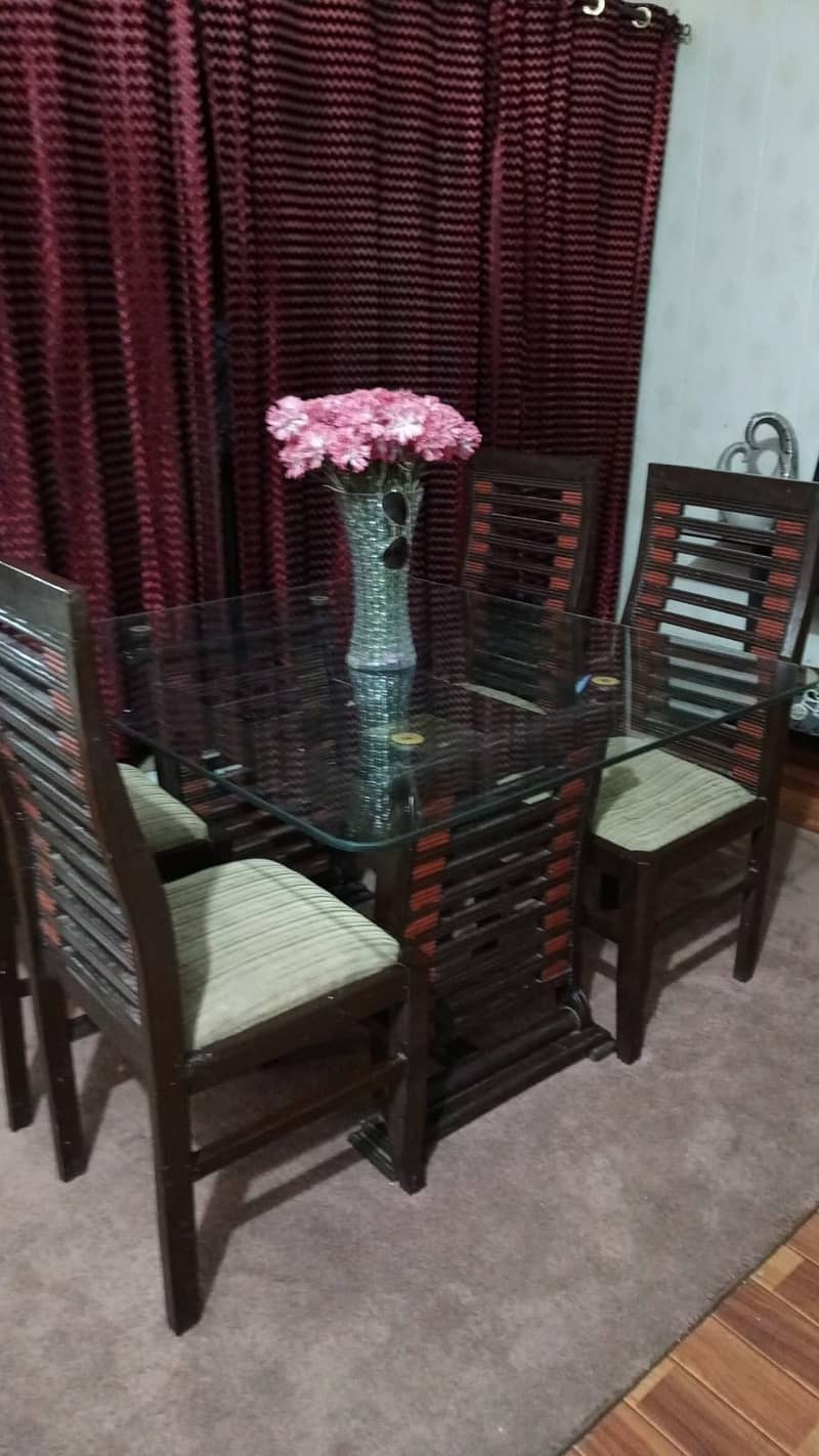 Wooden Dining Table with Chairs Available 1