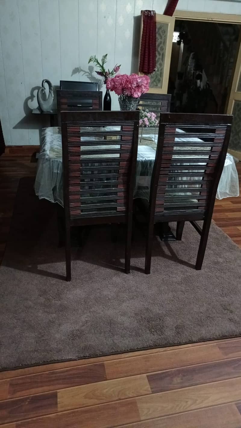 Wooden Dining Table with Chairs Available 2