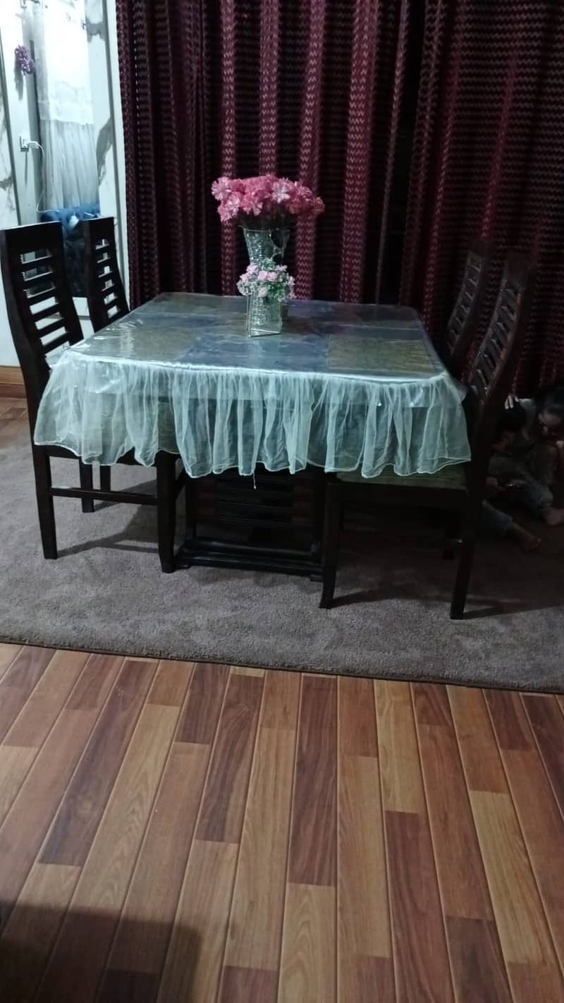 Wooden Dining Table with Chairs Available 3