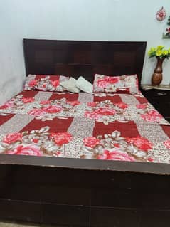 wooden bed all ok condition 10by9