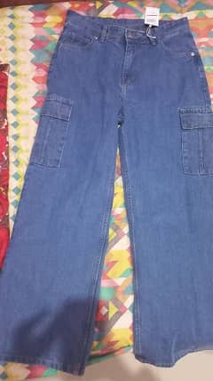 Mango Wide Leg denim blue pant