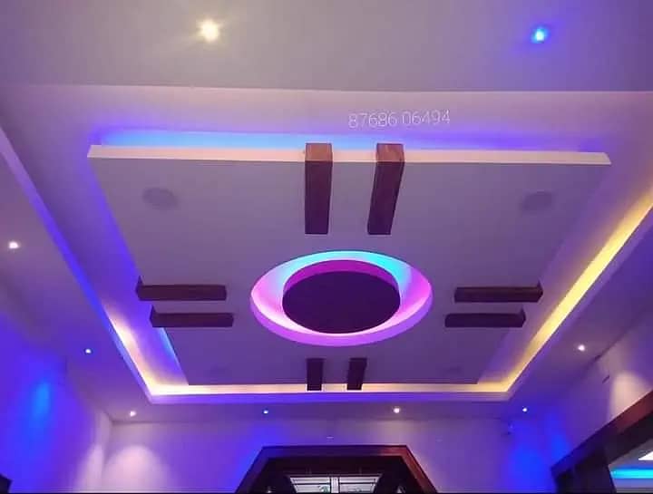 New 3D Designing fall ceiling Top Fancy Designing Gypsum Panel Ceiling 4