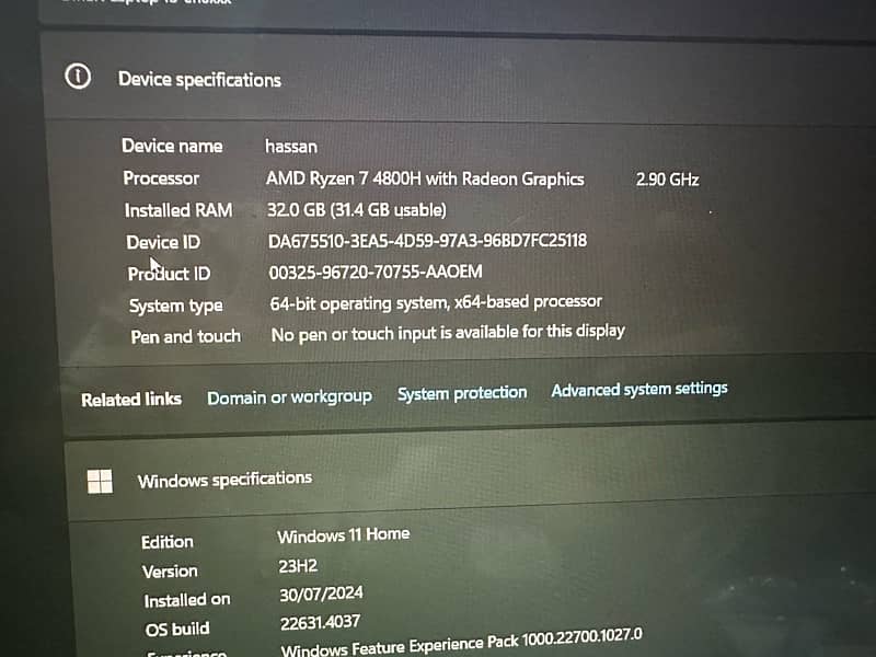 HP omen 15 Ryzen 7 4800h  32GB ram 1.5 TB ssd 4