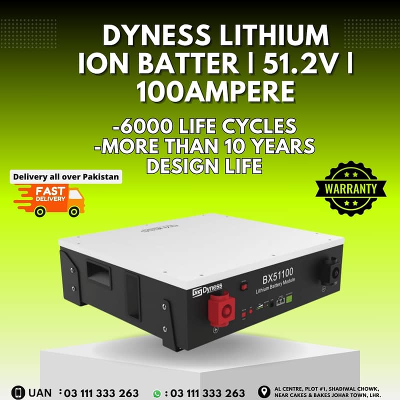 Dyness Lithium Ion Batter | 51.2V | 100Ampere 6000 Life Cycles 0