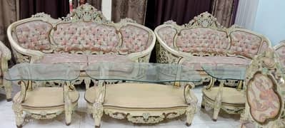 sheesham wood sofa set 8 seat 3+2+2+1 and center table set 2+1+1