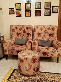 2 Seater sofa chairs with table