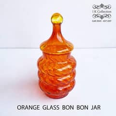 Orange Glass Bon Bon Jar