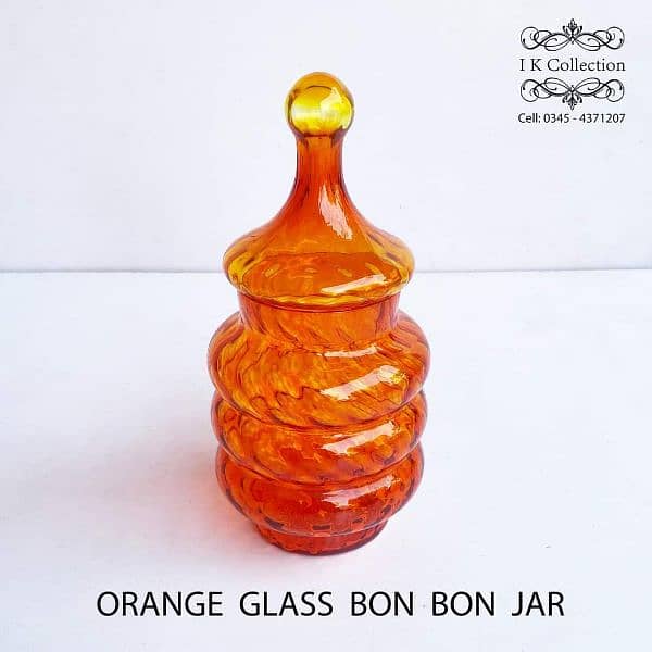 Orange Glass Bon Bon Jar 0