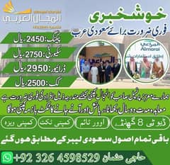 Jobs for Saudia Arab Company, Work Visa, Vacancies Avaialabe, Urgent