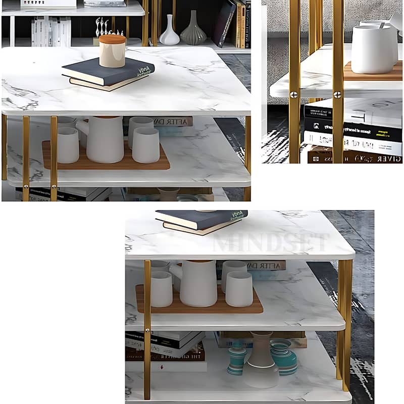 3 Layer Center Table, Home Living,Center Table With Storage Shelf 5