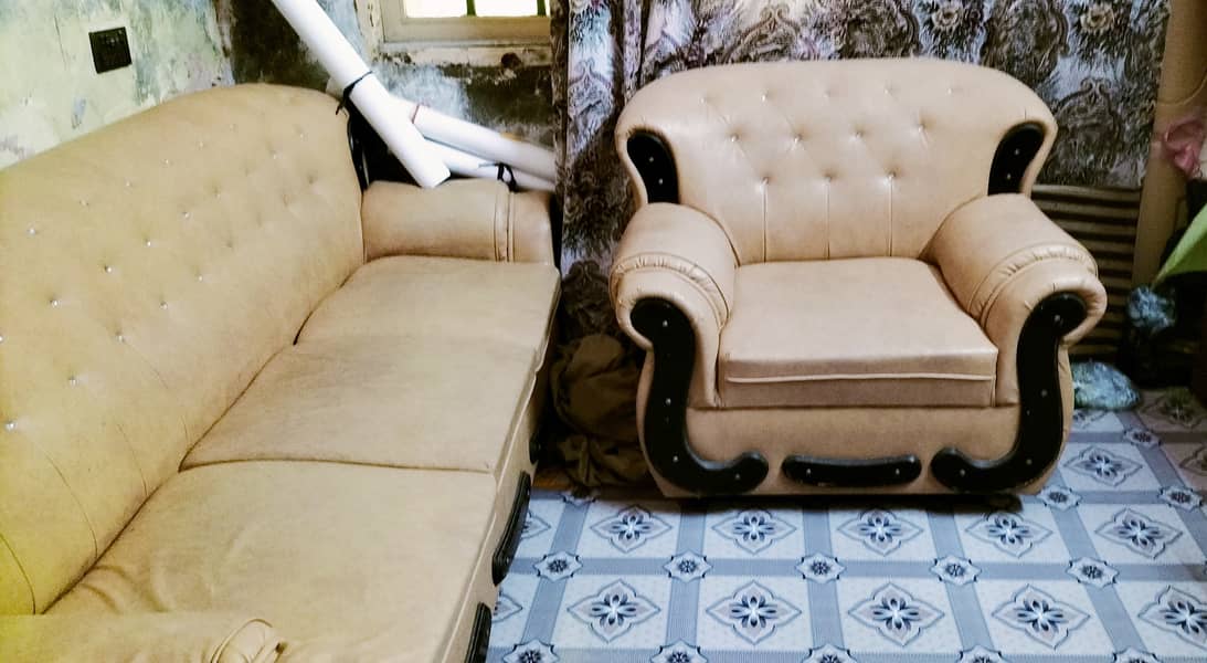 Sofa Set for Sale – 3 Seater + 2 Single Chairs 2