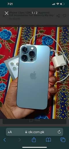 apple iphone 13pro 128 GB PTA approved officially full acc. . waranty ma