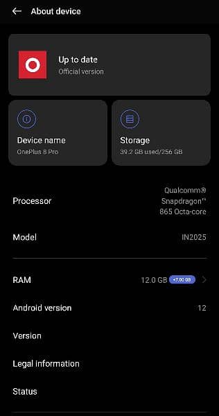 OnePlus 8 Pro 12GB Ram with 256 GB storage 6