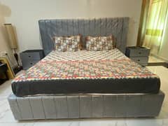 king sized bed,mattress,couch,2side tables,dressing table,5seater sofa