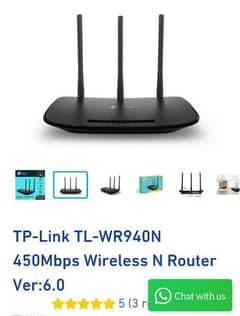 Tp-link 450 MVP's wireless N Router T-WR940N+power bank 4to5 backup