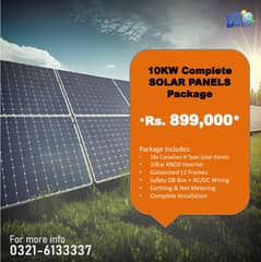 10kw Complete Solar Panels Package including Net Metering