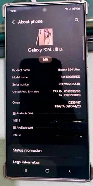 Galaxy S24 Ultra Titanium Grey 12/256 PTA Approved 4