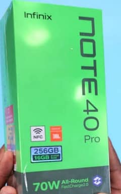 infinix note 40 pro  box packed box never opeed