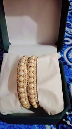 Hand made Bangles with white pearl's. traditional,10/10 in condition