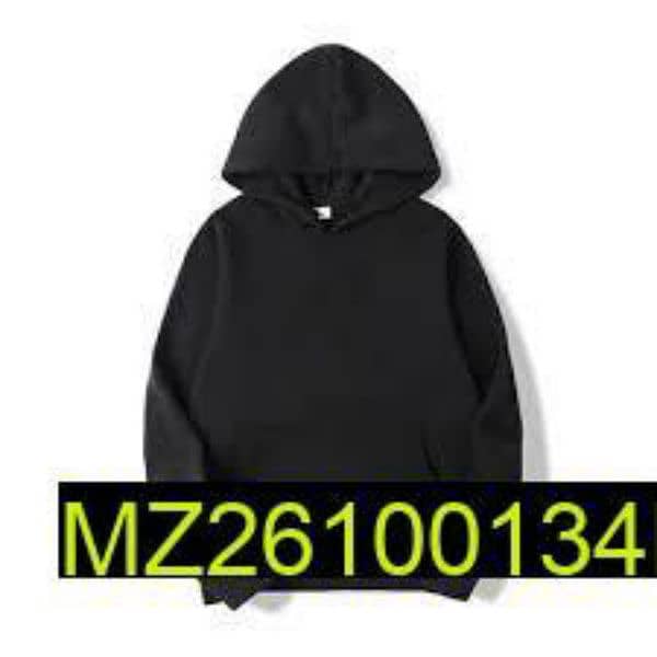 Men's stitched fleece plain hoodie 1