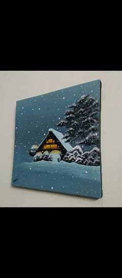 Gorgeous snowfall painting for sale. price on request