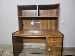 Brown study table with detachable shelf