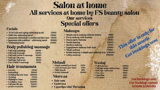 All beauty services at home by FS salon