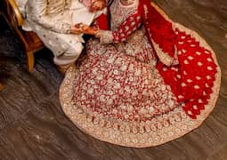 Mehroon color bridal lehnga with 10/10 condition