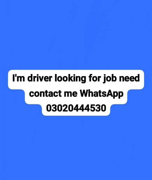 I'm driver looking for job need 0