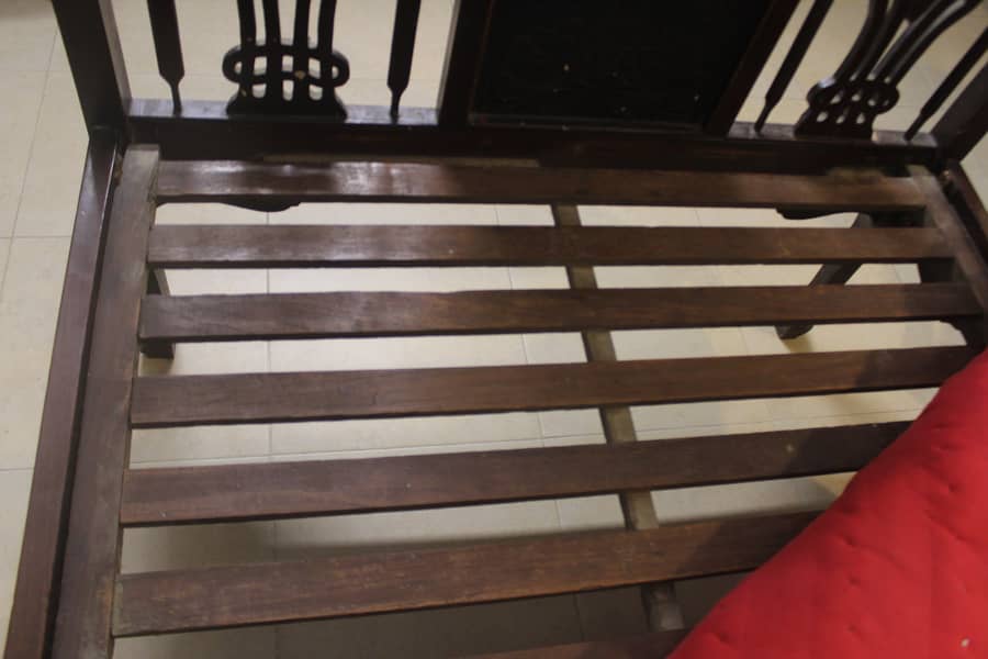 Pure Wooden Teak single Bed, Vintage & Antique 4