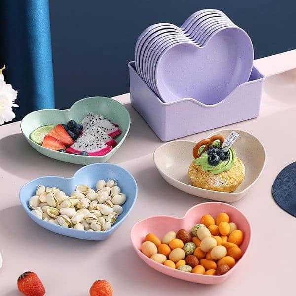 8 pcs Multicolor random shape plate set with stand 4