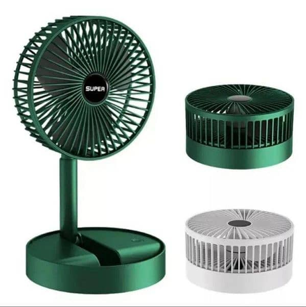 Folding portable rechargeable fan. 3