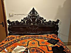 king Size Bed |  Shesham Wood Bed | Bed Set( Side with dressing Table)