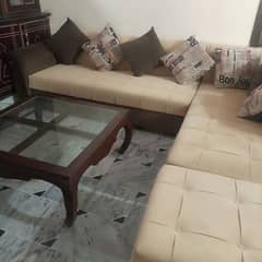 A band New L shaped sofa +table