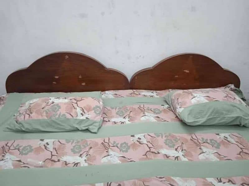 2 Wooden Single bed set 1