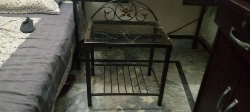 Iron King Bed With Side Tables And One Mirror 6