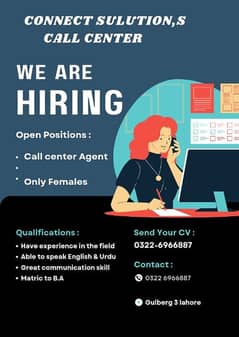 Need Female staff for urdu call center