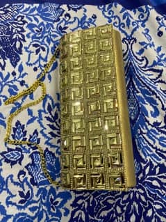 golden rectangular clutch / party / desi / weddings