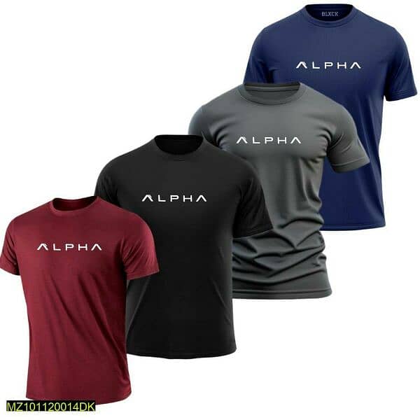 4 Pcs Dri Fit Printed T-shirts For Men (New) 0