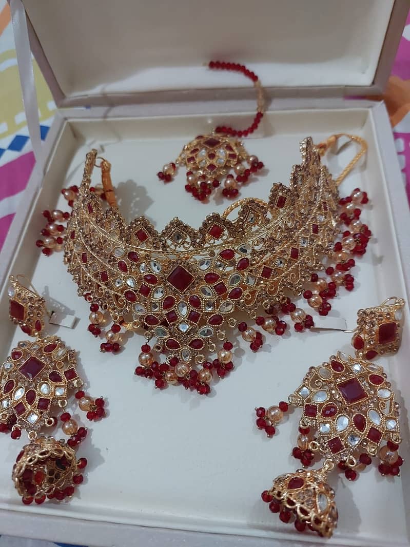 bridal Jewllary set red and mehroon 1