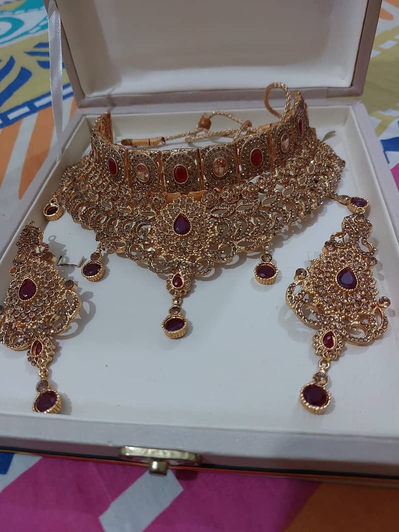 bridal Jewllary set red and mehroon 3