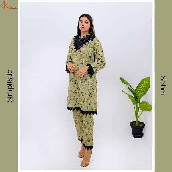 For Sale: Embroidered Swiss Lawn 2-Piece Stitched Suits 3