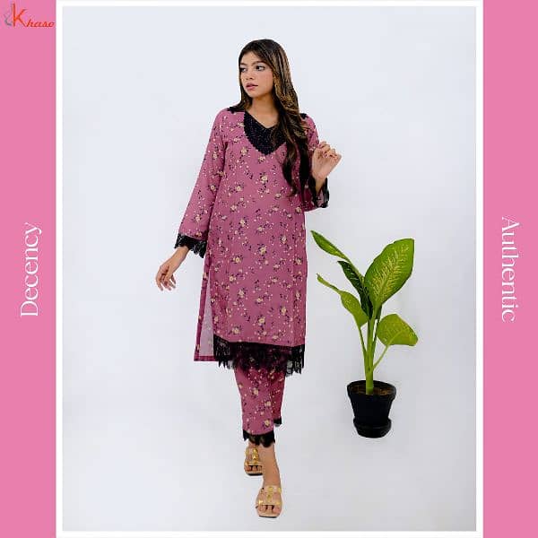 For Sale: Embroidered Swiss Lawn 2-Piece Stitched Suits 7