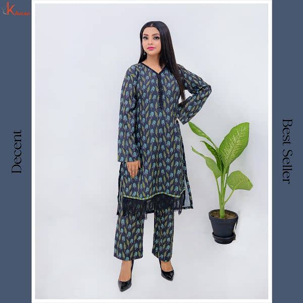 For Sale: Embroidered Swiss Lawn 2-Piece Stitched Suits 15