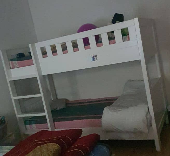 pure wood bunk bed for kids 1