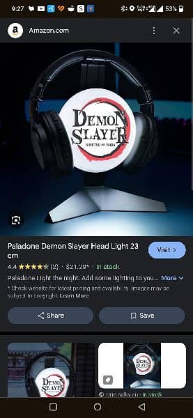 Demon slayer Headphone light. Just like new. headphone light stand 3