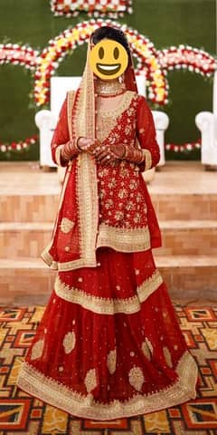 1 time wear fancy bride dress medium size